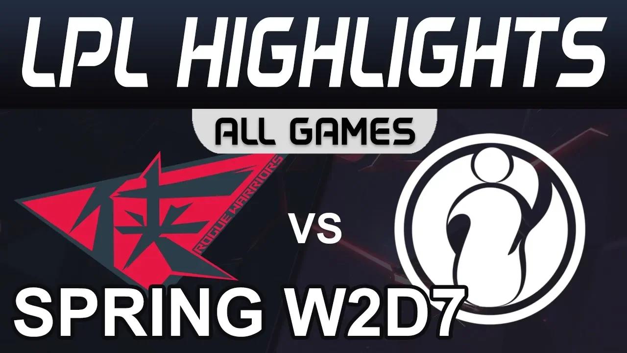 RW vs IG Highlights ALL GAMES LPL Spring 2020 W2D7 Rogue Warriors vs Invictus Gaming LPL Highlights thumbnail