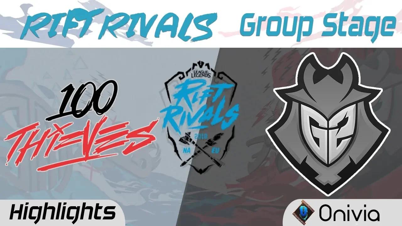 G2 vs 100 Highlights Rift Rivals NA EU 2018 G2 Esports vs 100Thieves by Onivia thumbnail