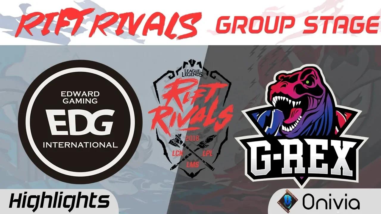 EDG vs GRX Highlights Rift Rivals LCK LPL LMS 2018 Edward Gaming vs G Rex by Onivia thumbnail