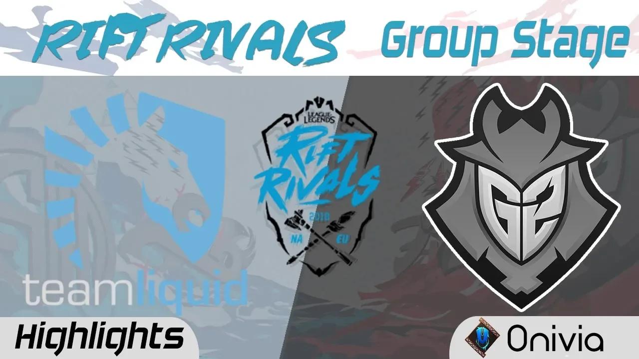 TL vs G2 Highlights Rift Rivals NA EU 2018 Team Liquid vs G2 Esports by Onivia thumbnail