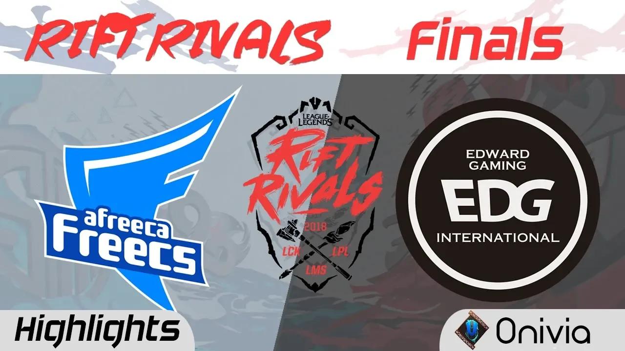 AFS vs EDG Highlights Rift Rivals LCK LPL LMS 2018 Finals Afreeca Freecs vs Edward Gaming by Onivia thumbnail