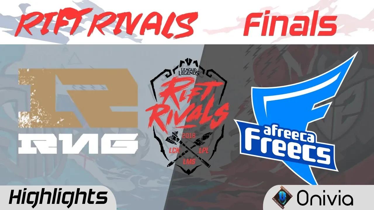 RNG vs AFS Highlights Rift Rivals LCK LPL LMS 2018 Royal Never Give Up vs Afreeca Freecs by Onivia thumbnail