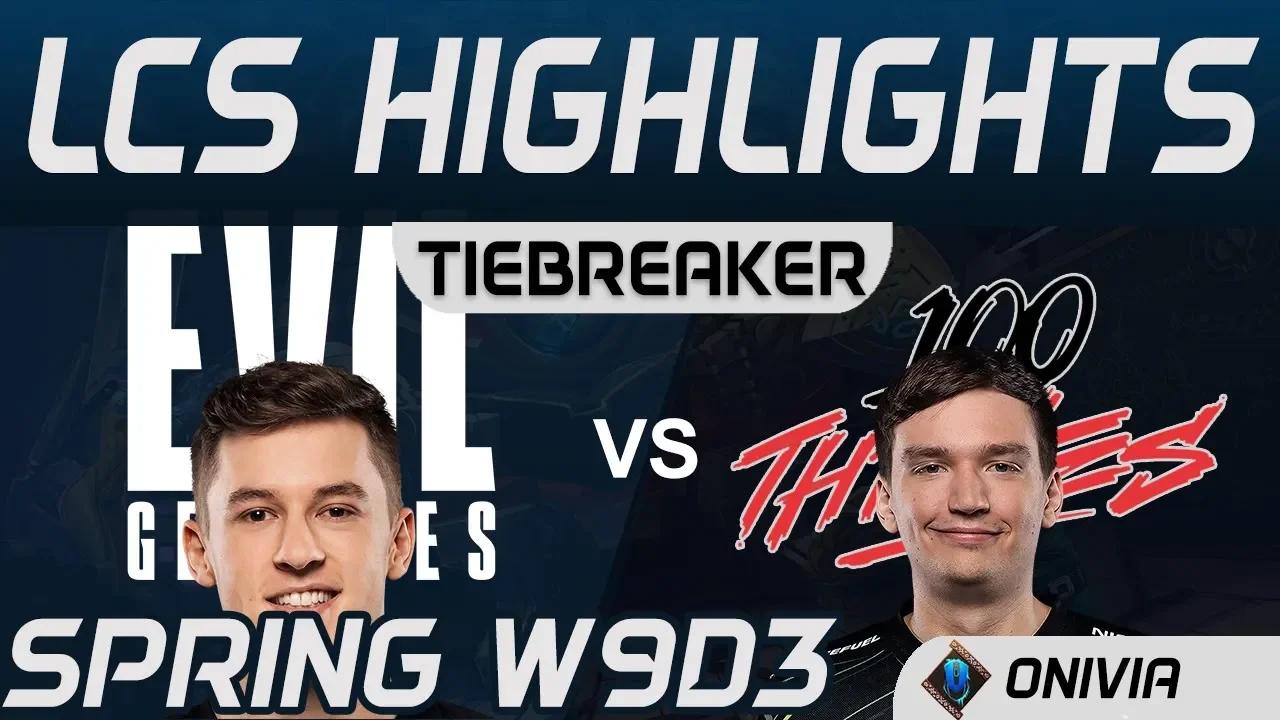 EG vs 100 Tiebreaker Highlights LCS Spring 2020 W9D3 Evil Geniuses vs 100 Thieves thumbnail