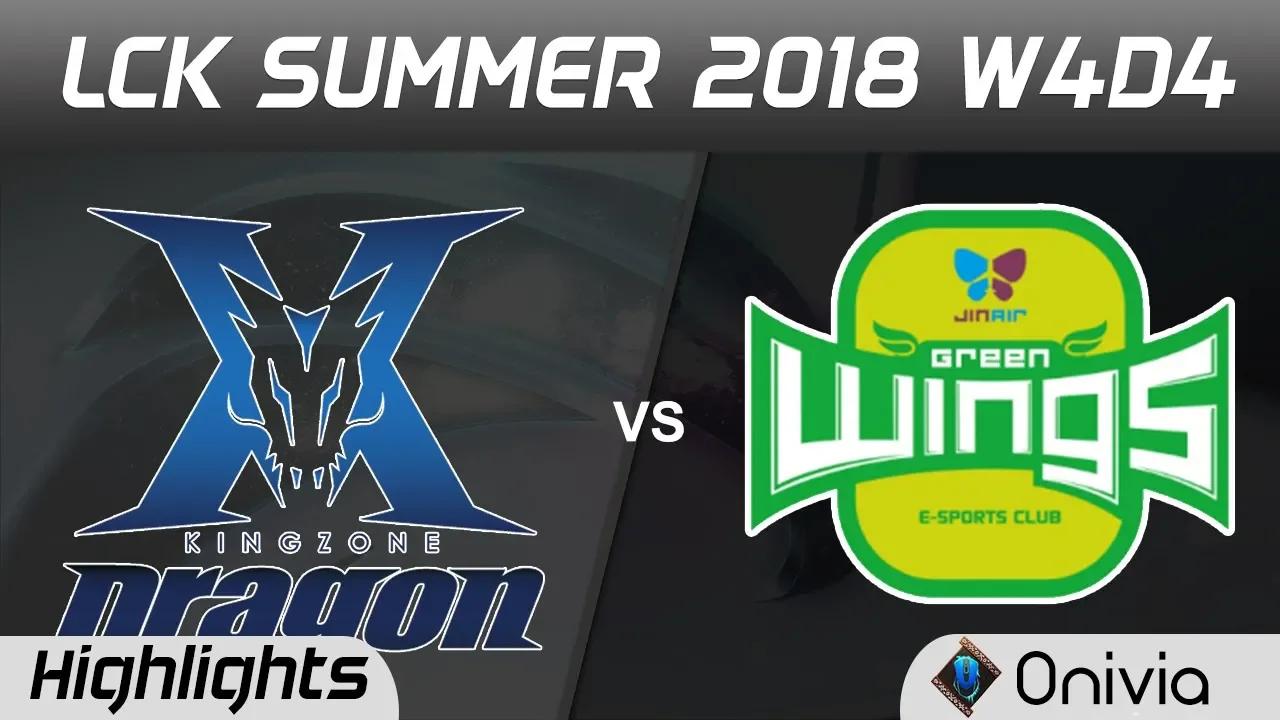 KZ vs JAG Game 1 Highlights LCK Summer 2018 W4D4 Kingzone DragonX vs Jin Air Green Wings by Onivia thumbnail