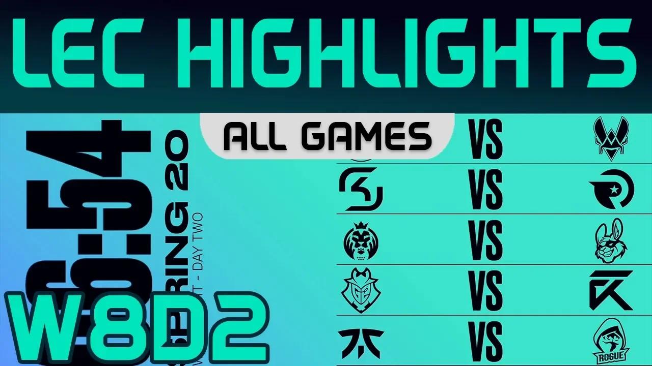 LEC Highlights Week8 Day2 LEC Spring 2020 All Games By Onivia thumbnail
