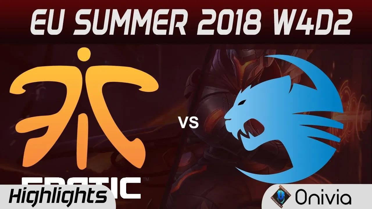 FNC vs ROC Highlights EU LCS Summer 2018 W4D2 Fnatic vs Roccat By Onivia thumbnail