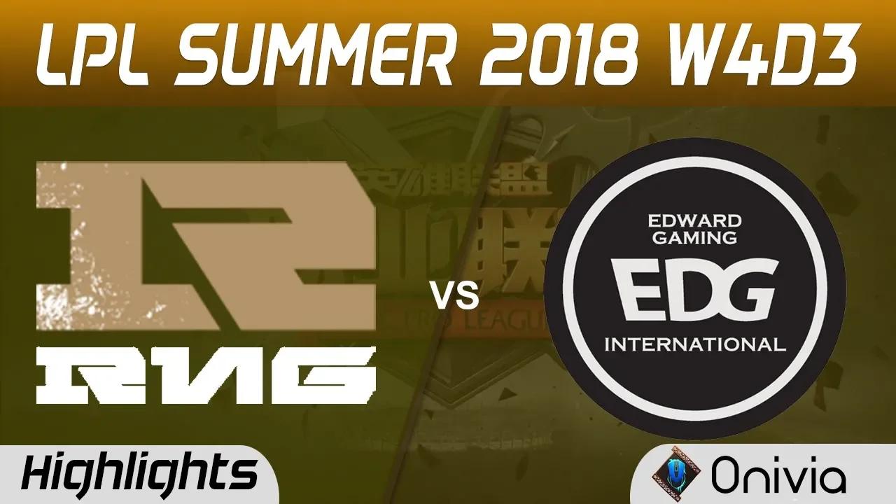 RNG vs EDG Highlights Game 1 LPL Summer 2018 W4D3 Royal Never Give Up vs Edward Gaming by Onivia thumbnail