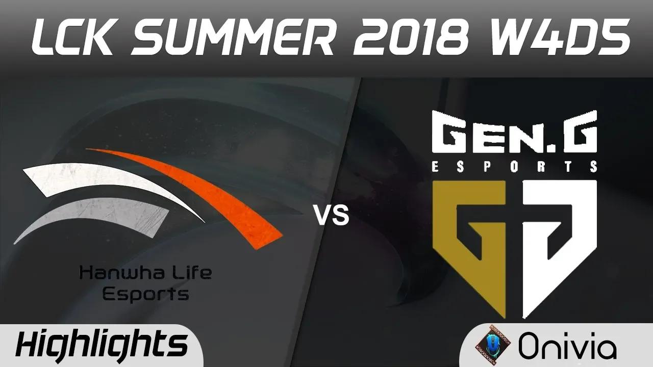 HLE vs GEN Highlights Game 2 LCK Summer 2018 W4D5 Hanwha Life Esports vs Gen G Esports  by Onivia thumbnail