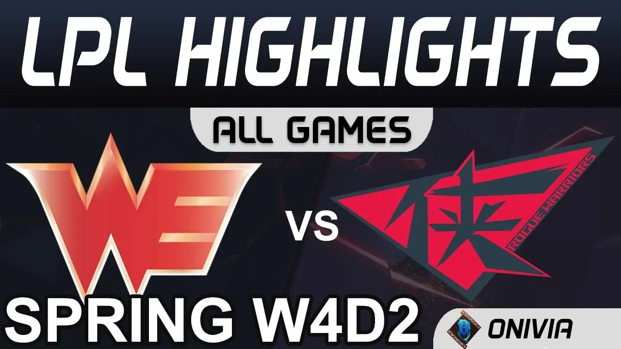 WE vs RW Highlights ALL GAMES LPL Spring 2020 W4D2 Team WE vs Rouge Warriors by Onivia thumbnail