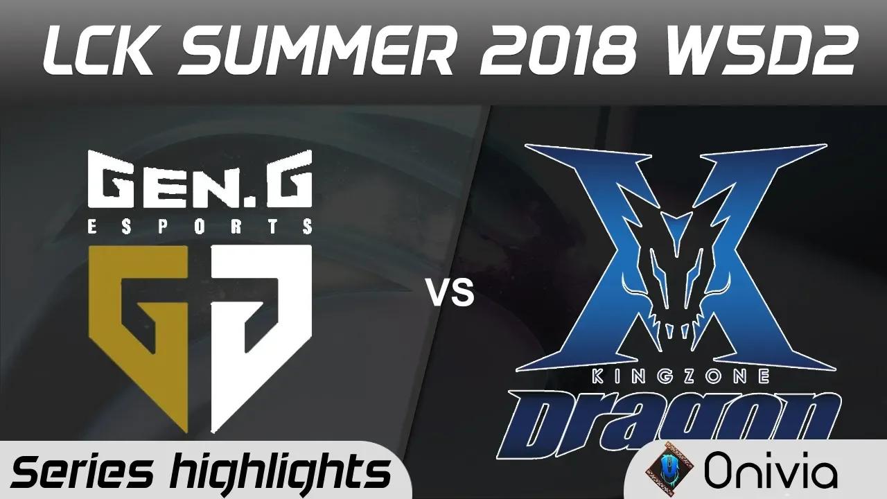 GEN vs KZ Series Highlights LCK Summer 2018 W5D2 Gen G Esports vs KingZone DragonX by Onivia thumbnail