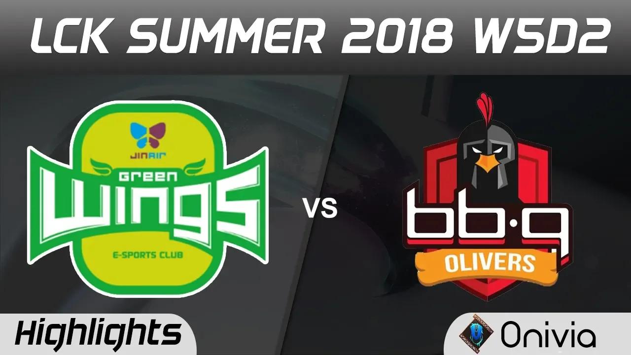 JAG vs BBQ Highlights Game 1 LCK Summer 2018 W5D2 Jin Air GreenWings vs BBQ Olivers by Onivia thumbnail