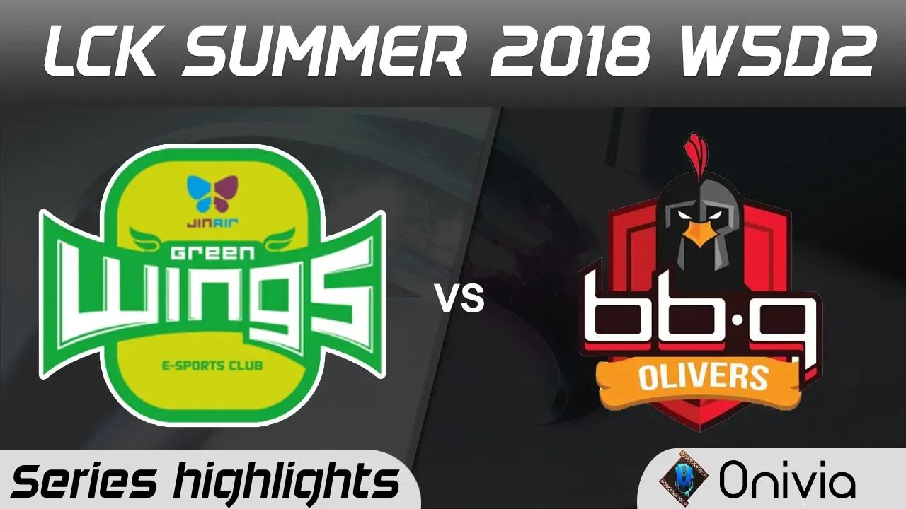 JAG vs BBQ Series Highlights LCK Summer 2018 W5D2 Jin Air GreenWings vs BBQ Olivers by Onivia thumbnail