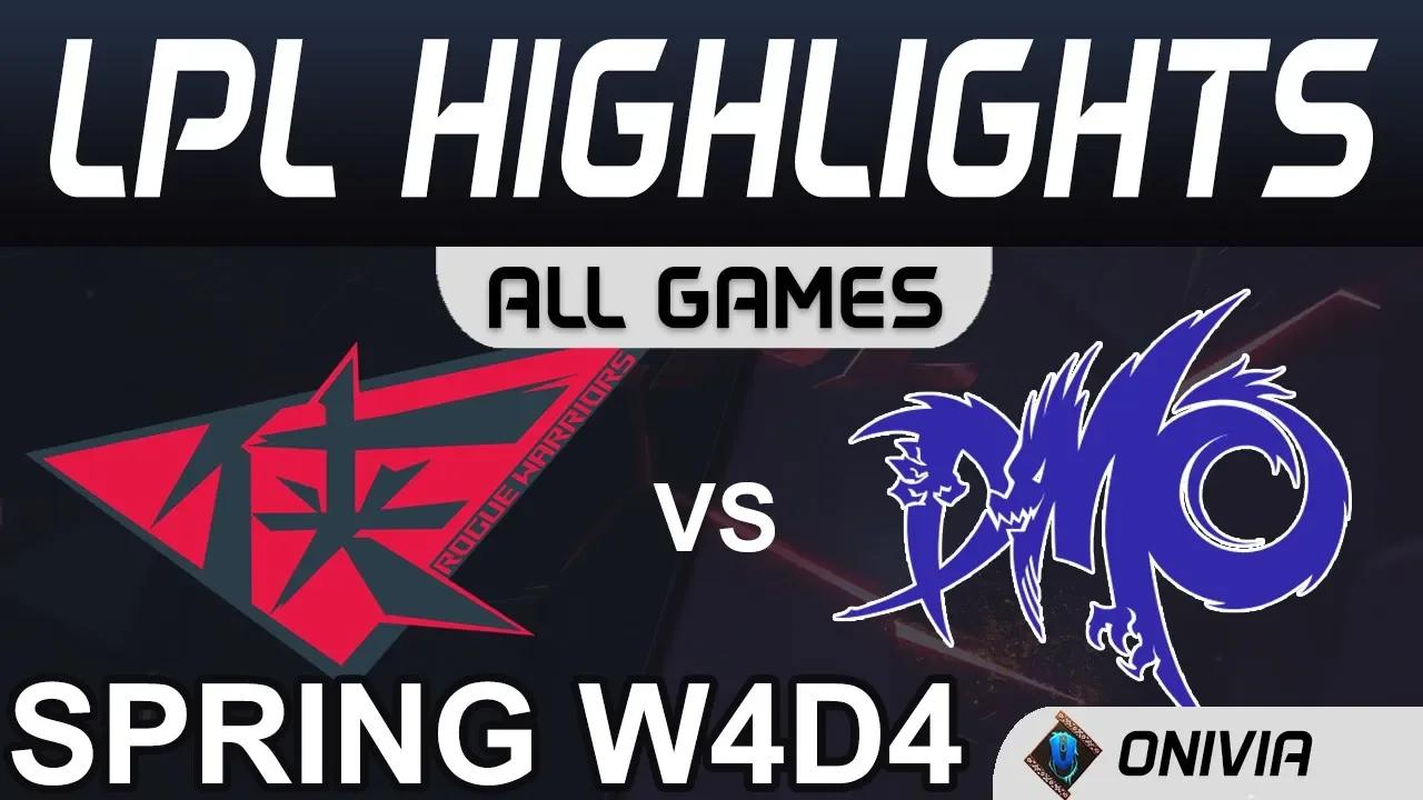 RW vs DMO Highlights ALL GAMES LPL Spring 2020 W4D4 Rogue Warriors vs Dominus Esports by Onivia thumbnail