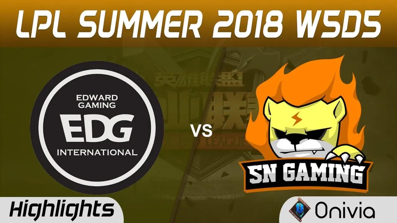 EDG vs SNG Highlights Game 2 LPL Summer 2018 W5D5 Edward Gaming  vs Suning Gaming by Onivia thumbnail