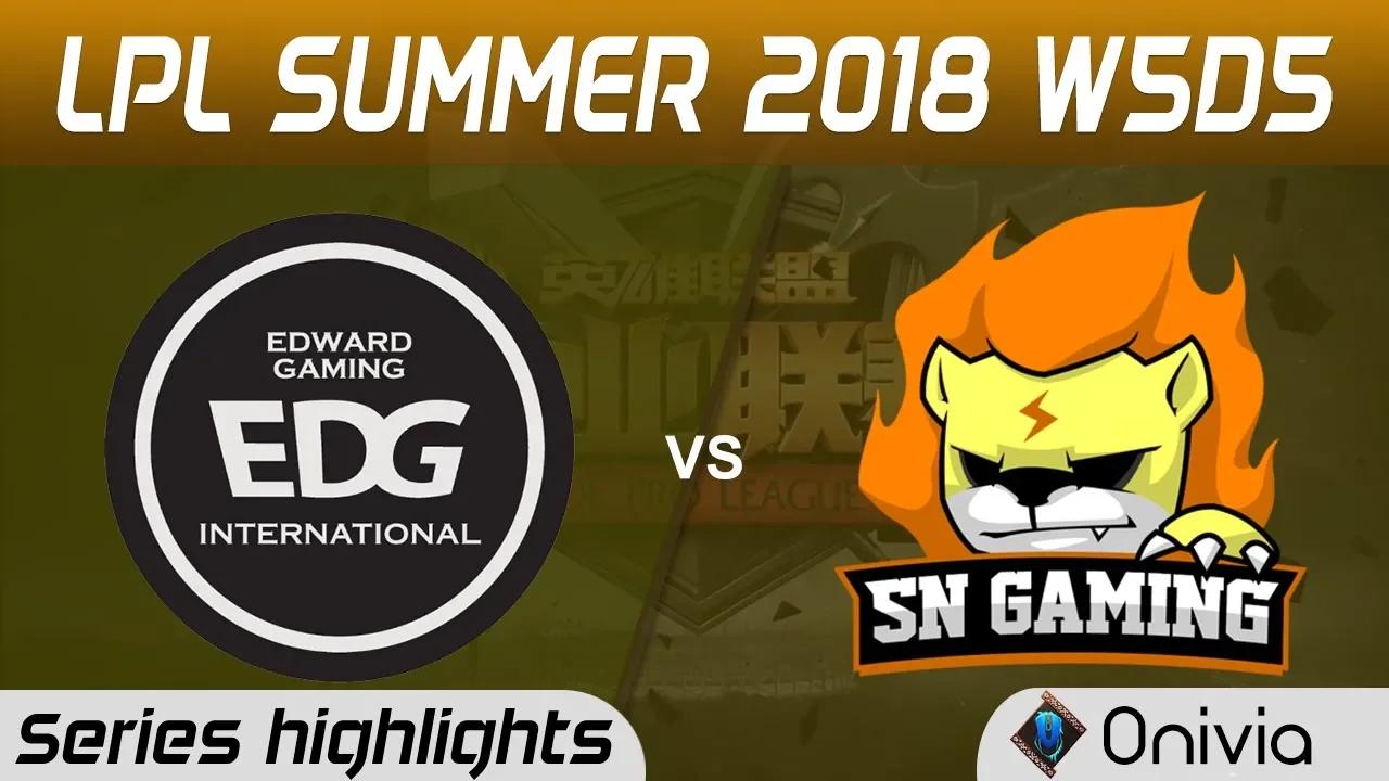 EDG vs SNG Series Highlights LPL Summer 2018 W5D5 Edward Gaming vs Suning Gaming by Onivia thumbnail