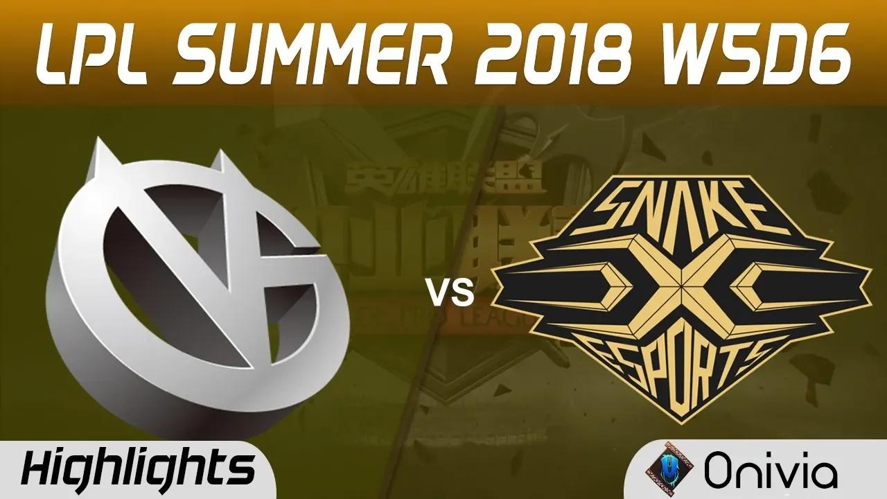 VG vs SS Highlights Game 1 LPL Summer 2018 W5D6 Vici Gaming  vs Snake Esports by Onivia thumbnail