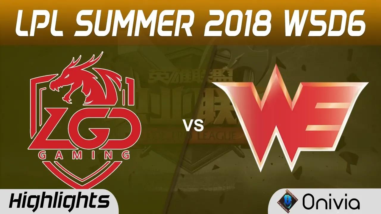 LGD vs WE Highlights Game 2 LPL Summer 2018 W5D6 LGD Gaming vs Team WE by Onivia thumbnail