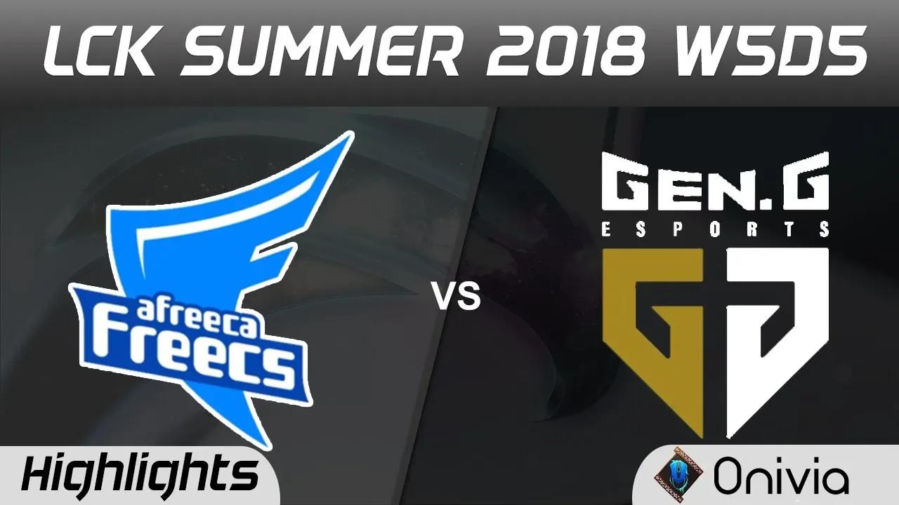 AFS vs GEN Highlights Game 1 LCK Summer 2018 W5D6 Afreeca Freecs vs Gen G Esports by Onivia thumbnail