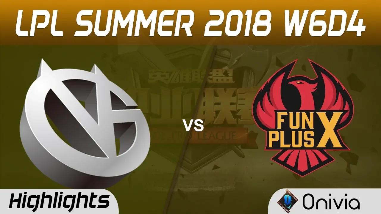 VG vs FPX Highlights Game 2 LPL Summer 2018 W6D4 Vici Gaming vs FunPlus Phoenix by Onivia thumbnail