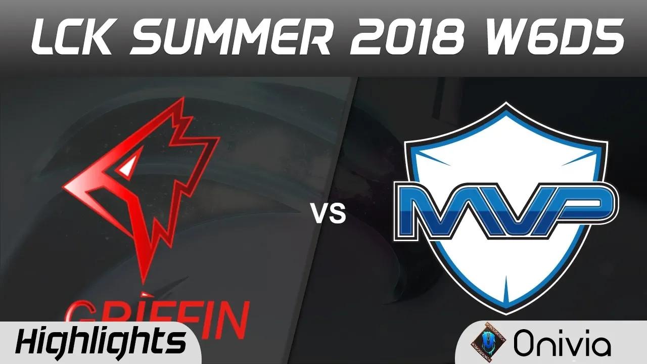 GRF vs MVP Highlights Game 1 LCK Summer 2018 W6D5 Griffin vs MVP by Onivia thumbnail