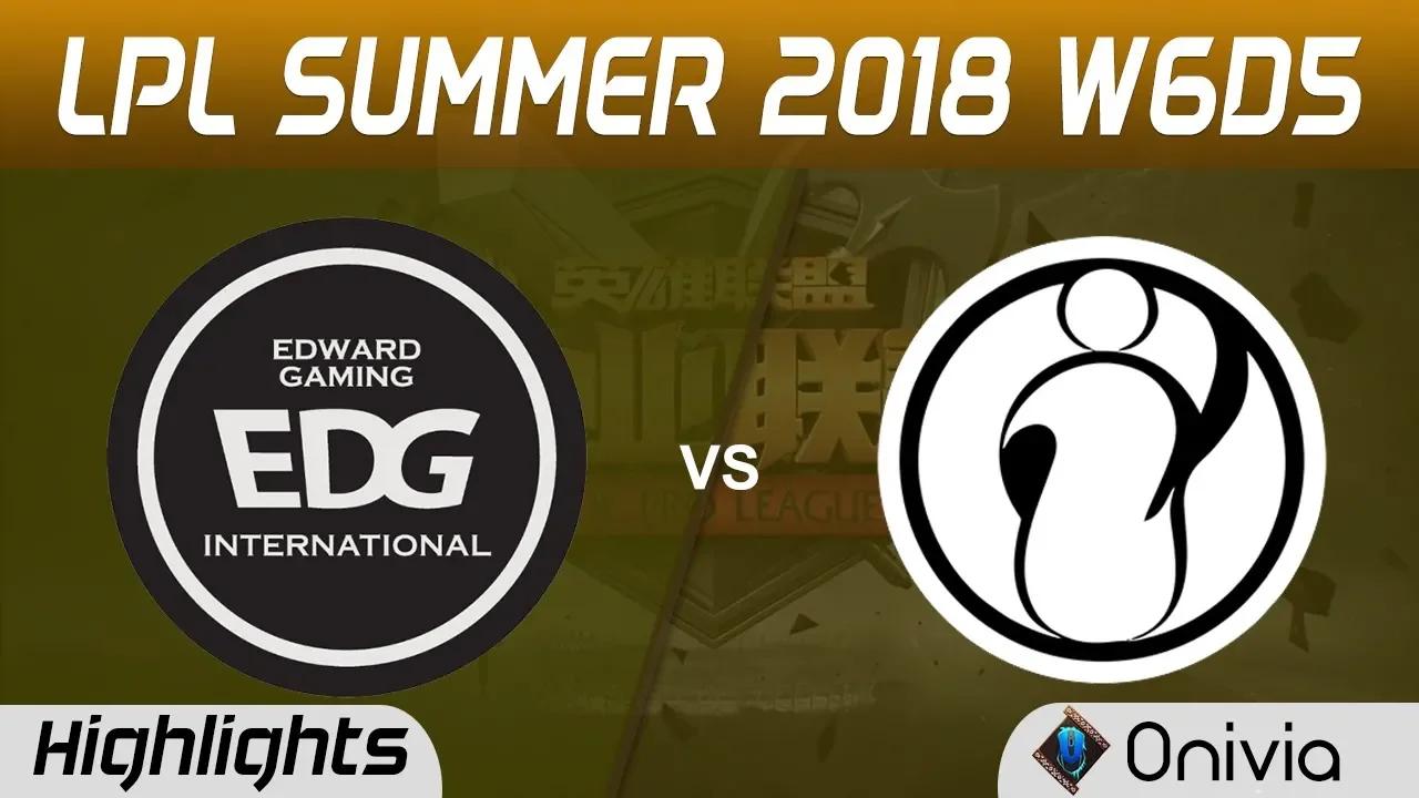 EDG vs IG Highlights Game 1 LPL Summer 2018 W6D5 Edward Gaming vs Invictus Gaming by Onivia thumbnail