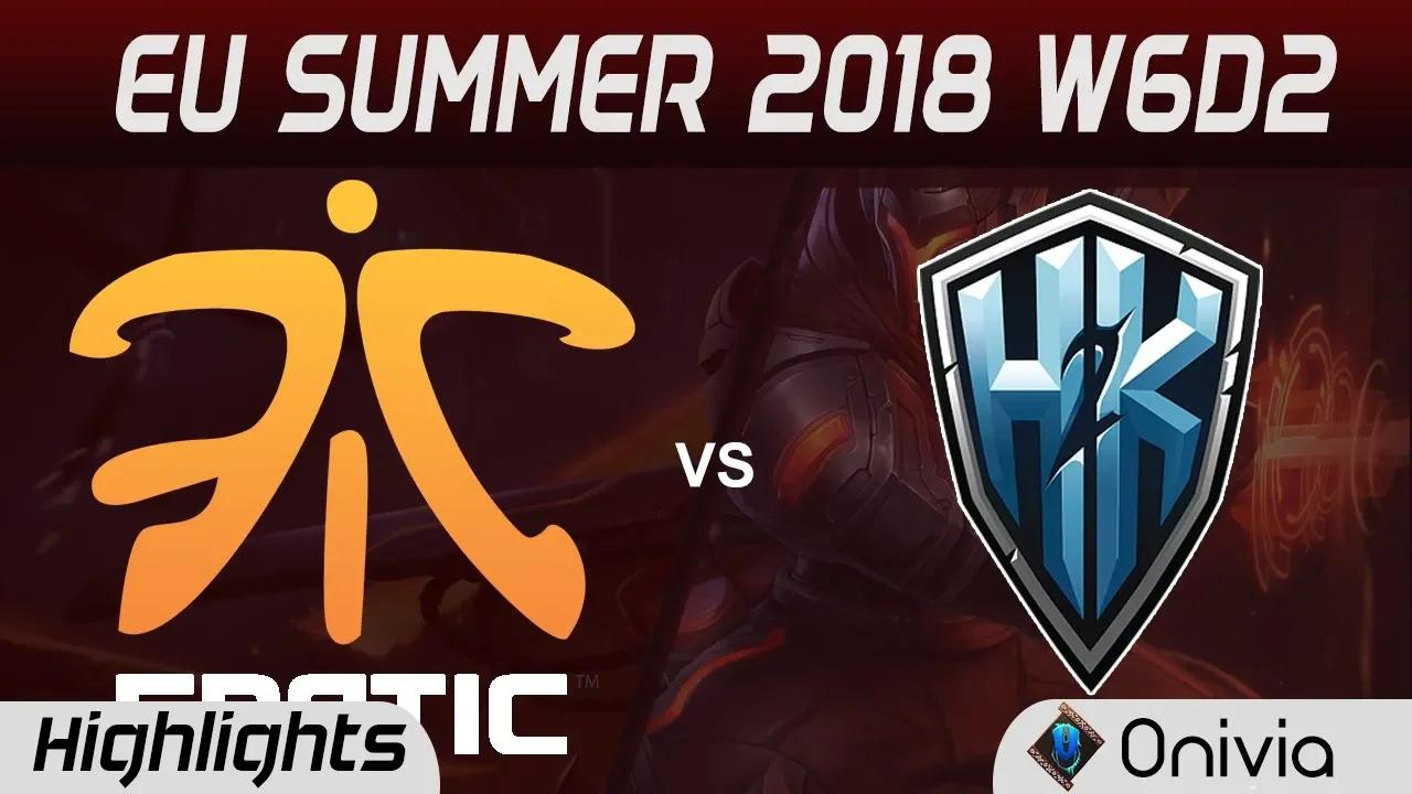 FNC vs H2K Highlights EU LCS Summer 2018 W6D2 Fnatic vs H2K Gaming By Onivia thumbnail