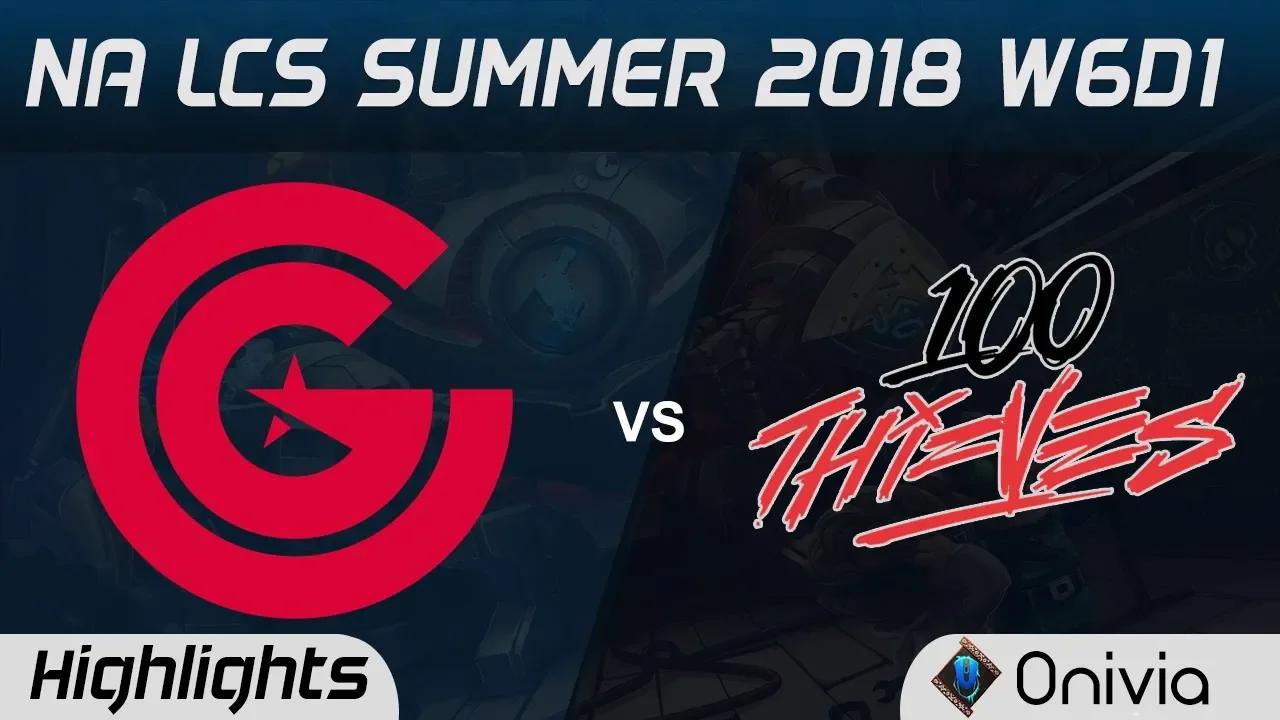 CG vs 100 Highlights NA LCS Summer 2018 W6D1 Clutch Gaming vs 100Thieves by Onivia thumbnail