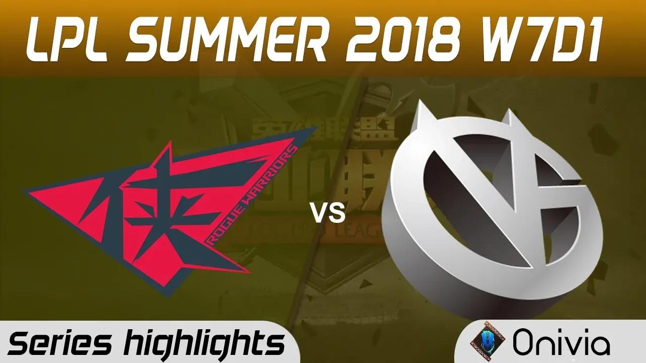 RW vs VG Series Highlights LPL Summer 2018 W7D1 Rogue Warriors vs Vici Gaming by Onivia thumbnail