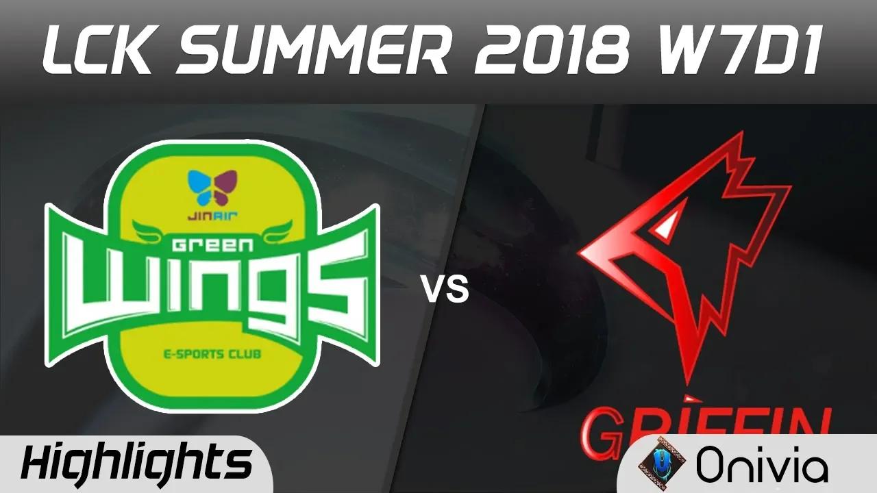 JAG vs GRF Highlights Game 2 LCK Summer 2018 W7D1 JinAir Green Wings vs Griffin by Onivia thumbnail