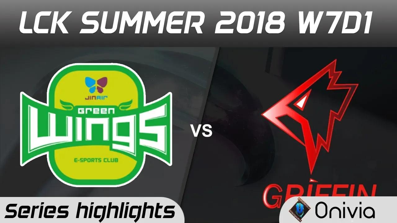 JAG vs GRF Series Highlights LCK Summer 2018 W7D1 JinAir Green Wings vs Griffin by Onivia thumbnail