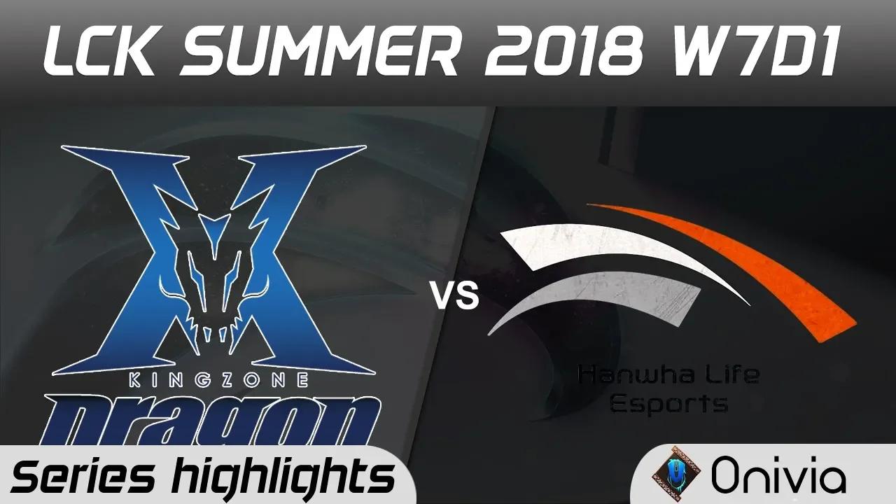 KZ vs HLE Series Highlights LCK Summer 2018 W7D1 Kingzone DragonX vs Hanwha Life Esports by Onivia thumbnail