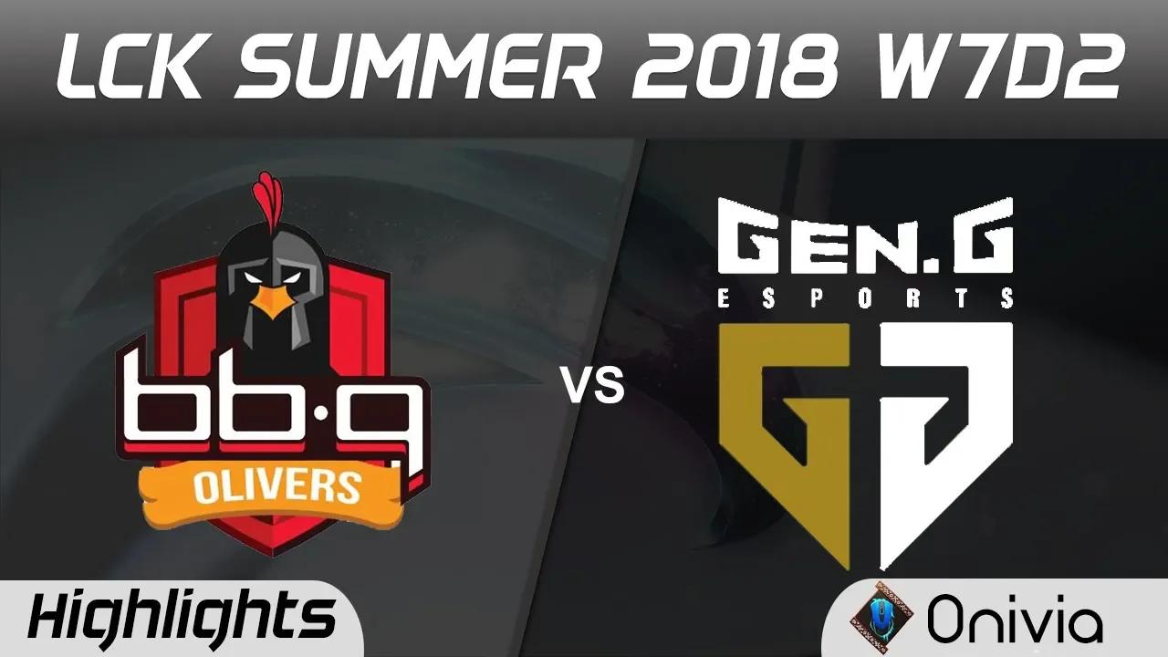 BBQ vs GEN Highlights Game 1 LCK Summer 2018 W7D2 BBQ Olivers vs Gen G Esports by Onivia thumbnail