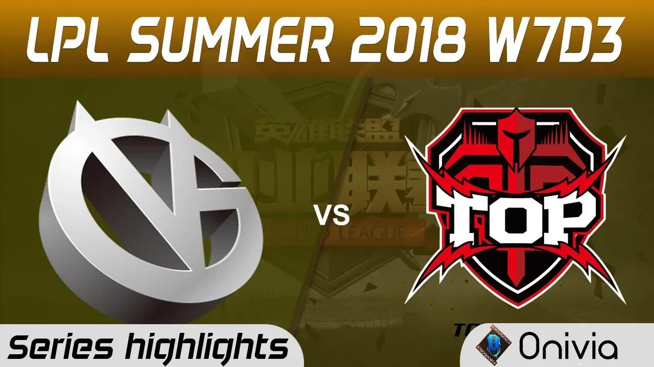 VG vs TOP Series Highlights LPL Summer 2018 W7D3 Vici Gaming vs Topsports Gaming by Onivia thumbnail