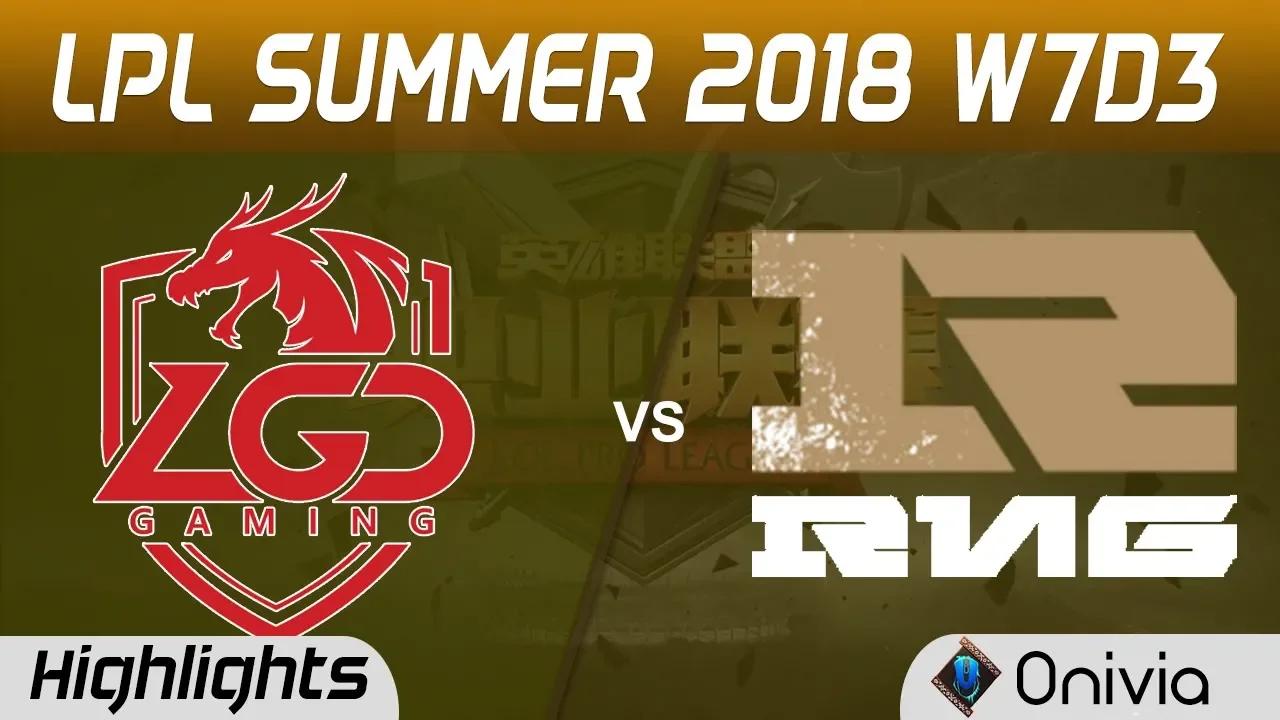 LGD vs RNG Highlights Game 2 LPL Summer 2018 W7D3 LDG Gaming vs Royal Never Give Up by Onivia thumbnail