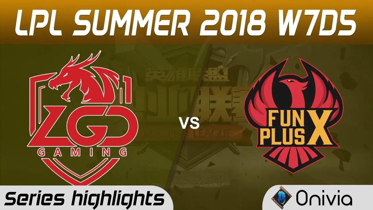 LGD vs FPX Series Highlights LPL Summer 2018 W7D5 LGD Gaming vs FunPlus Phoenix by Onivia thumbnail