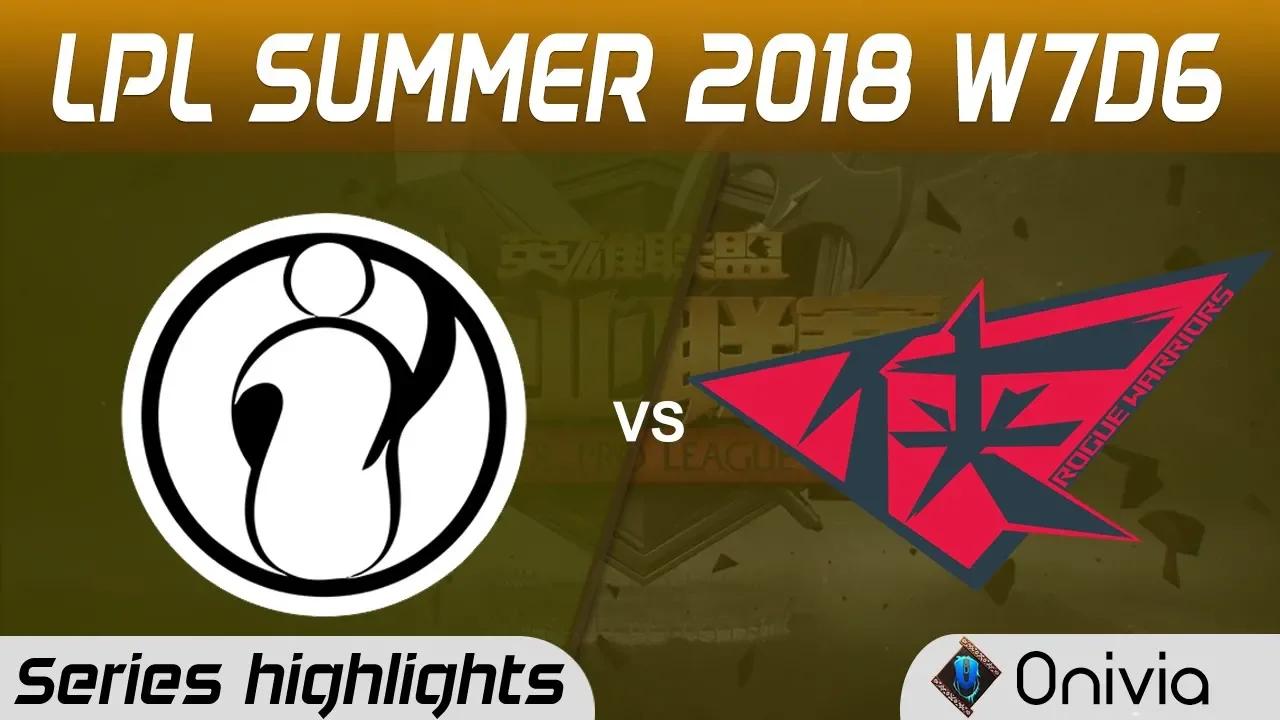 IG vs RW Highlights Game 2 LPL Summer 2018 W7D6 Invictus Gaming vs Rogue Warriors by Onivia thumbnail