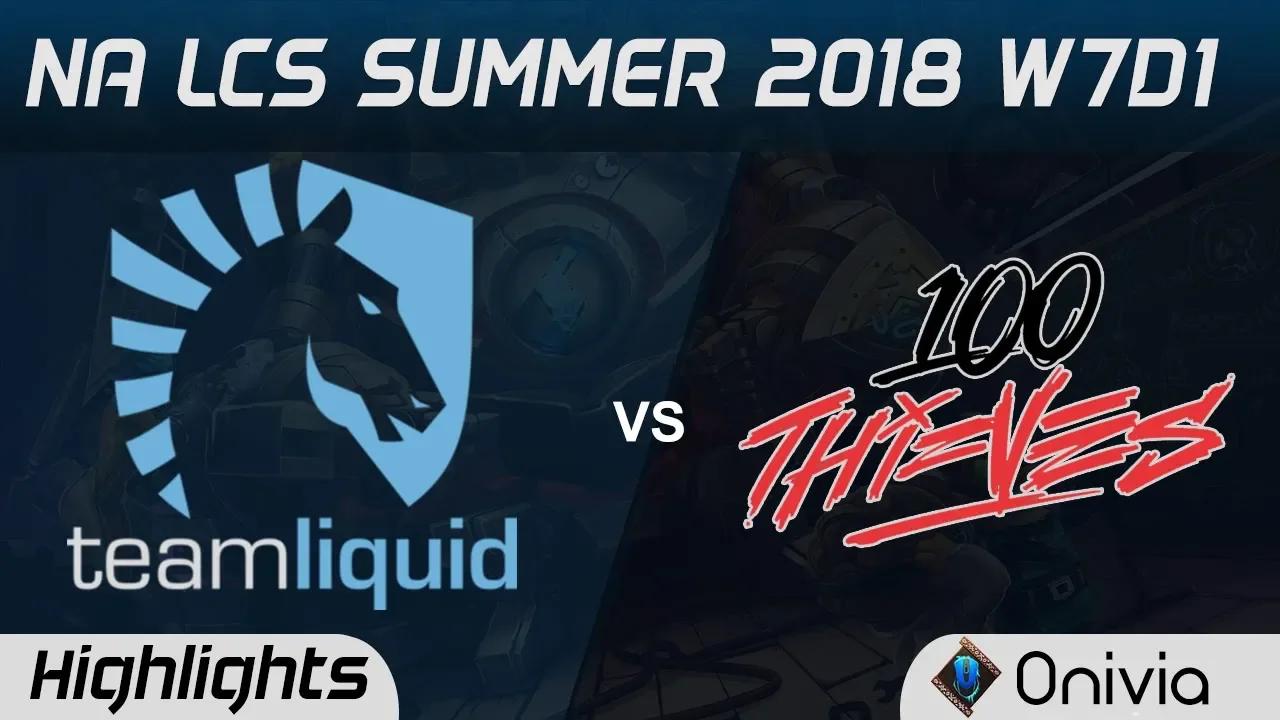 TL vs 100 Highlights NA LCS Summer 2018 W7D1 Team Liquid vs 100Thieves by Onivia thumbnail