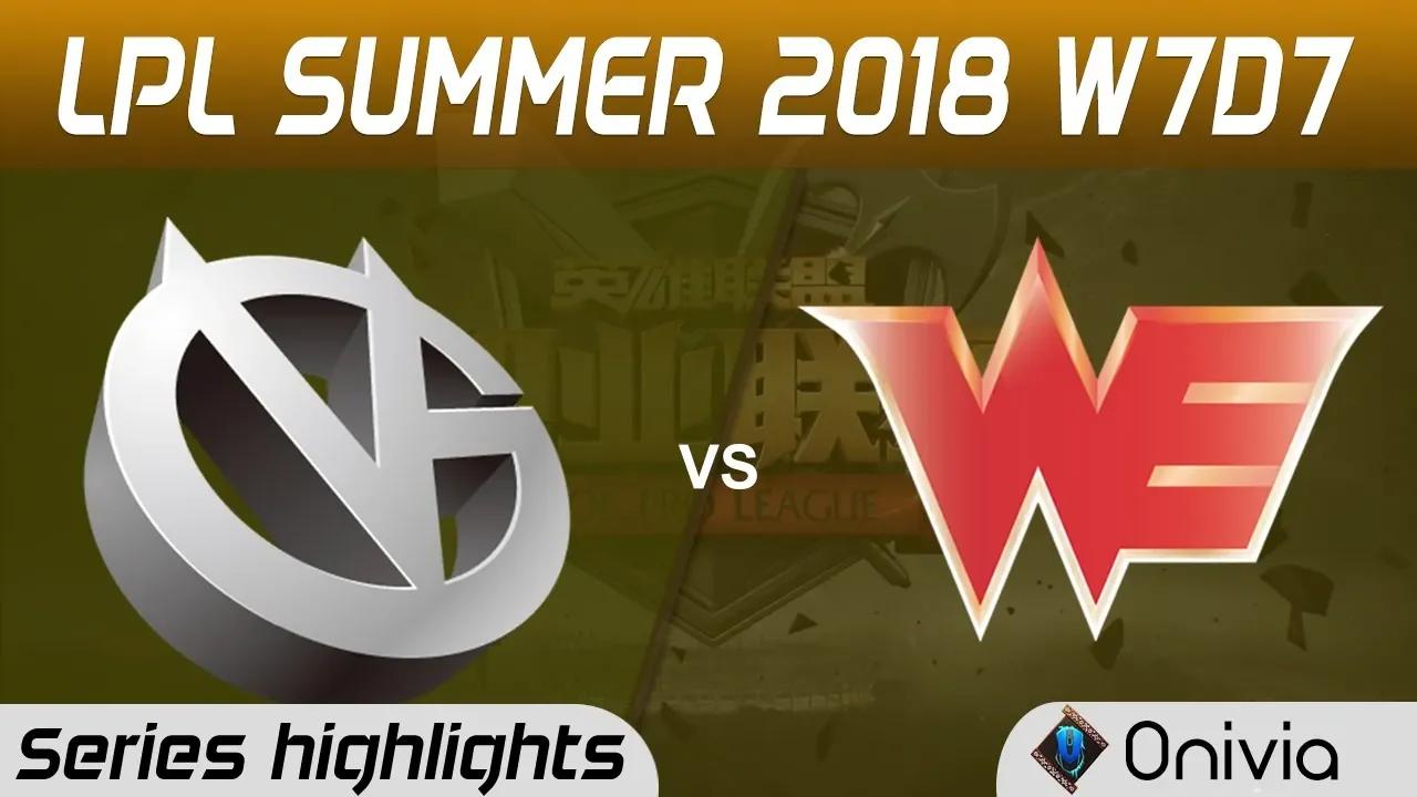 VG vs WE Highlights Game 1 LPL Summer 2018 W7D7 Vici Gaming vs Team WE by Onivia thumbnail