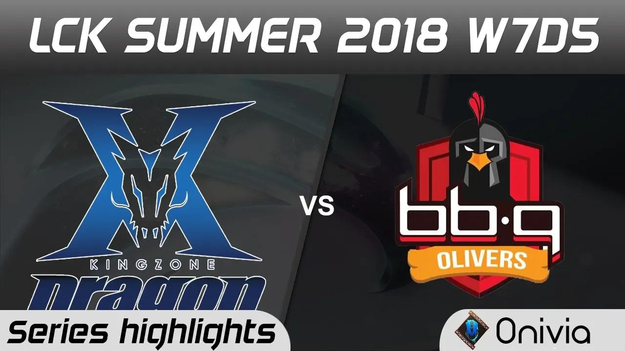 KZ vs BBQ Highlights Game 1 LCK Summer 2018 W7D5 KingZone DragonX vs BBQ Olivers by Onivia thumbnail