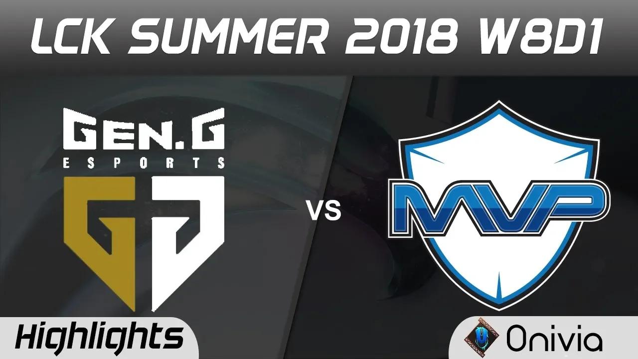 GEN vs MVP Highlights Game 2 LCK Summer 2018 W8D1 Gen G vs MVP by Onivia thumbnail