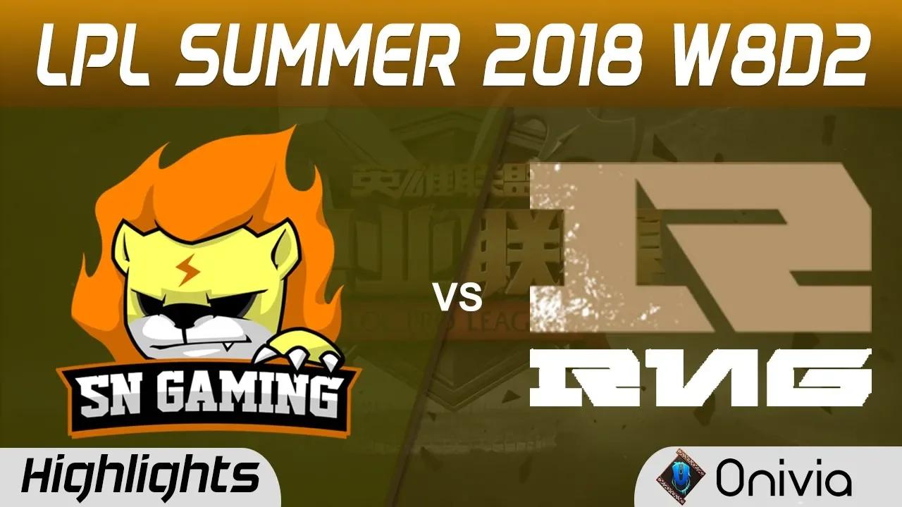 SNG vs RNG Highlights Game 1 LPL Summer 2018 W8D2 Suning Gaming vs Royal Never Give Up by Onivia thumbnail