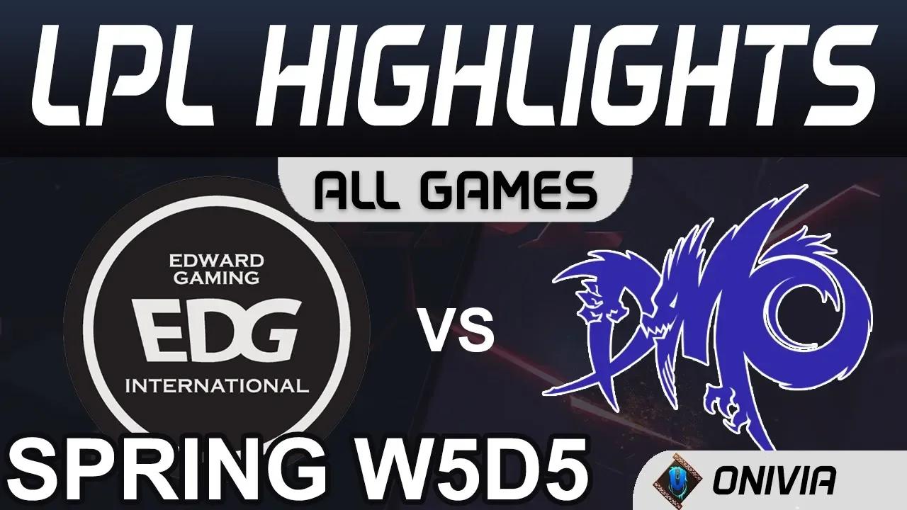 EDG vs DMO Highlights ALL GAMES LPL Spring 2020 W5D5 Edward Gaming vs Dominus Esports by Onivia thumbnail