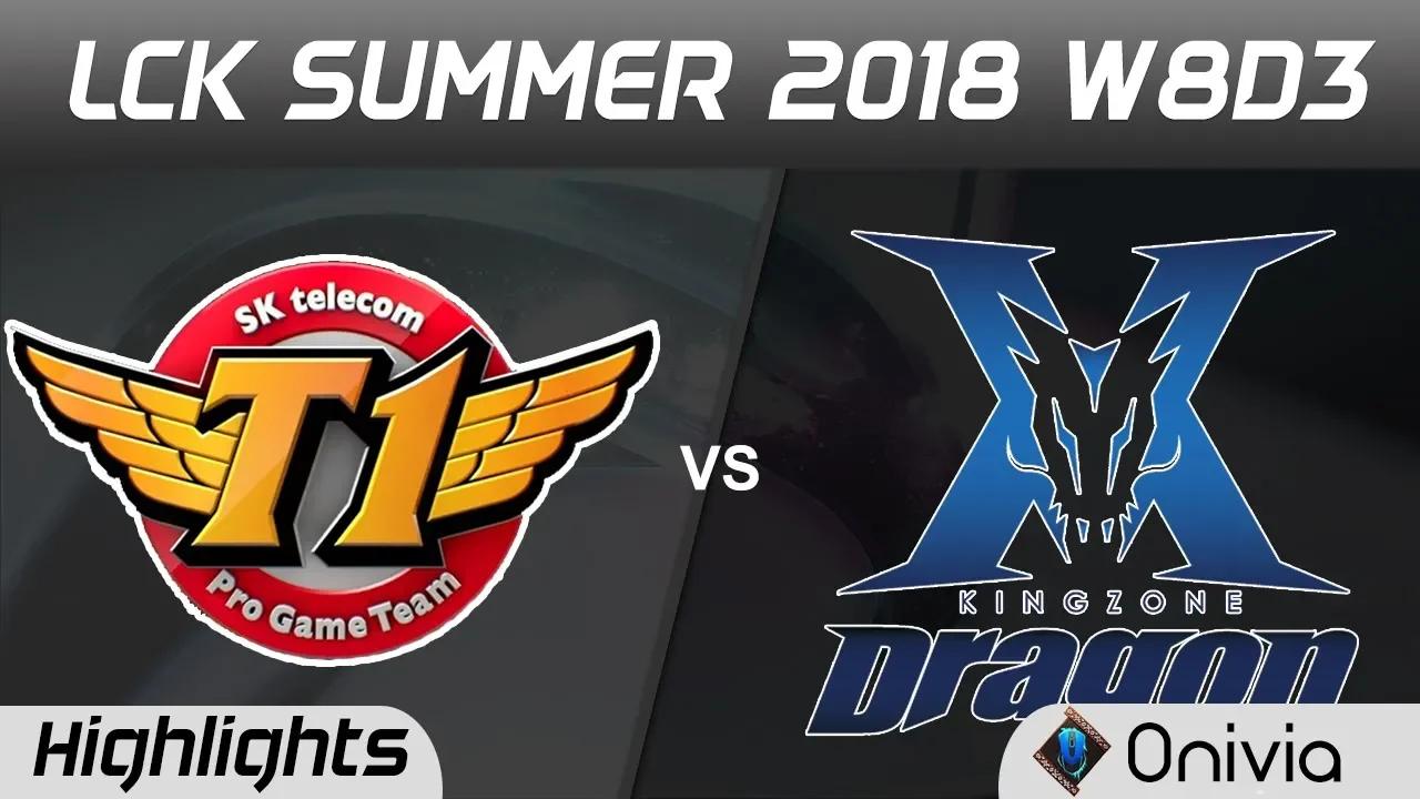 SKT vs KZ Highlights Game 1 LCK Summer 2018 W8D3 SK Telecom T1 vs KingZone DragonX by Onivia thumbnail