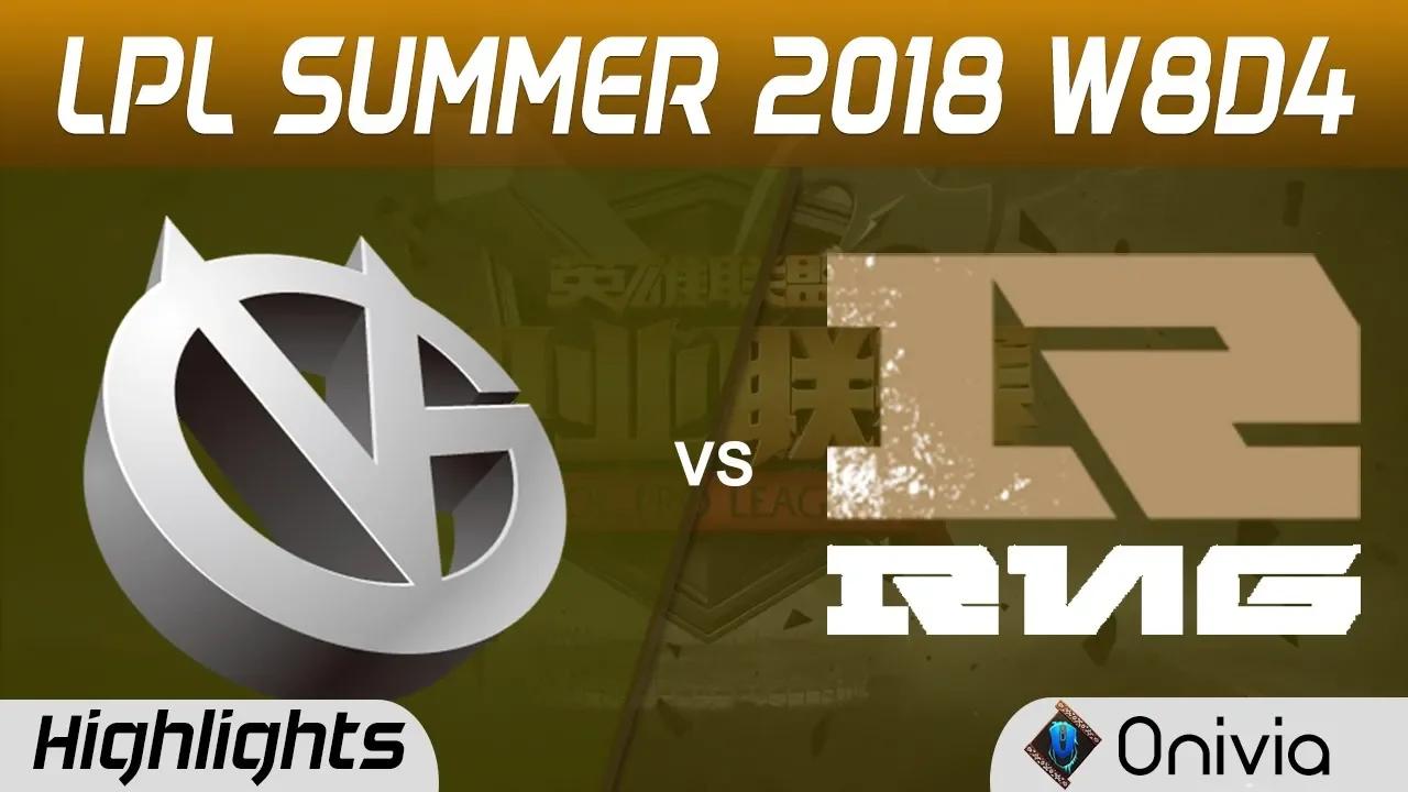 VG vs RNG Highlights Game 1 LPL Summer 2018 W8D4 Vici Gaming vs Royal Never Give Up by Onivia thumbnail