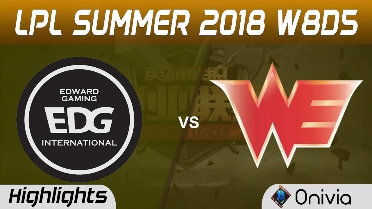 EDG vs WE Highlights Game 1 LPL Summer 2018 W8D5 Edward Gaming vs Team WE by Onivia thumbnail