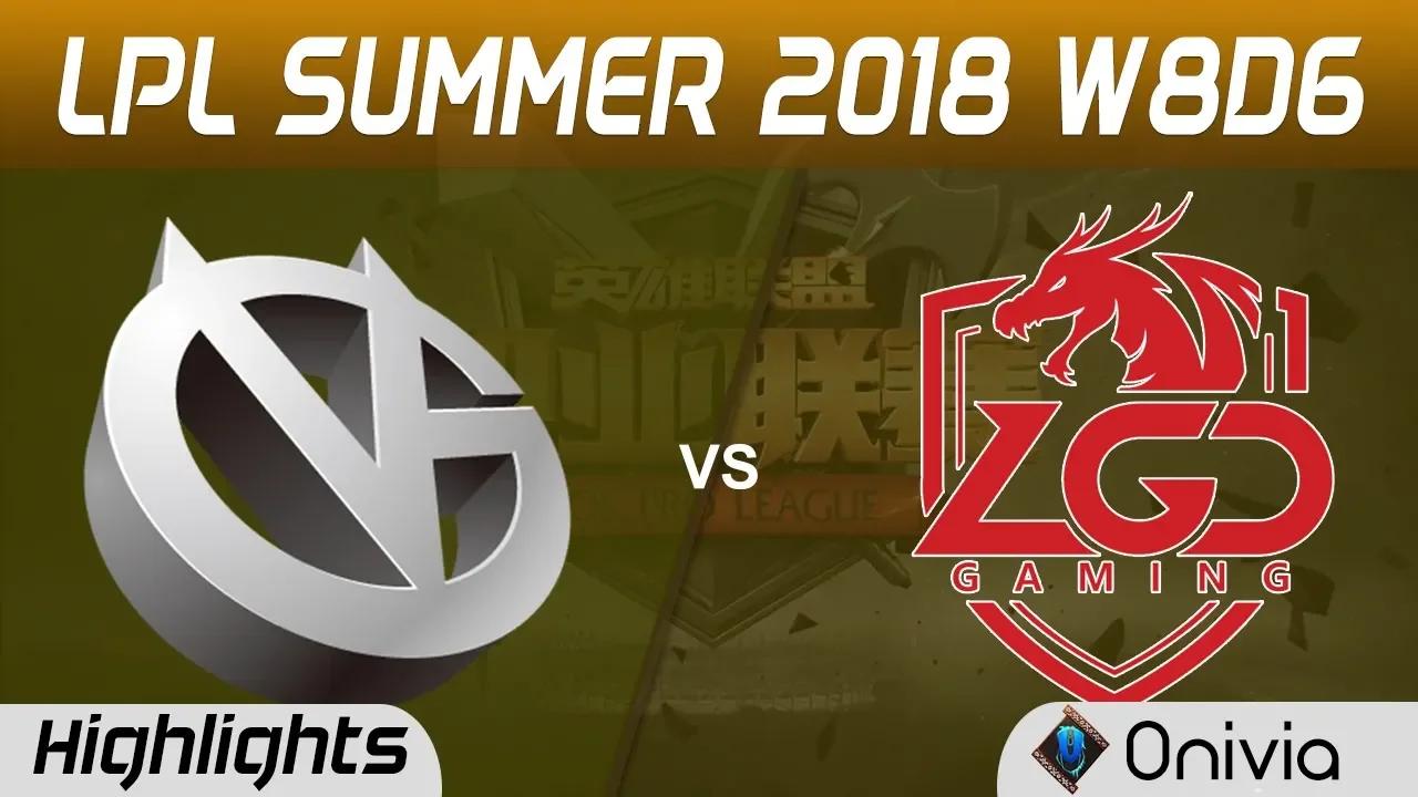 VG vs LGD Highlights Game 1 LPL Summer 2018 W8D6 Vici Gaming vs LGD Gaming by Onivia thumbnail