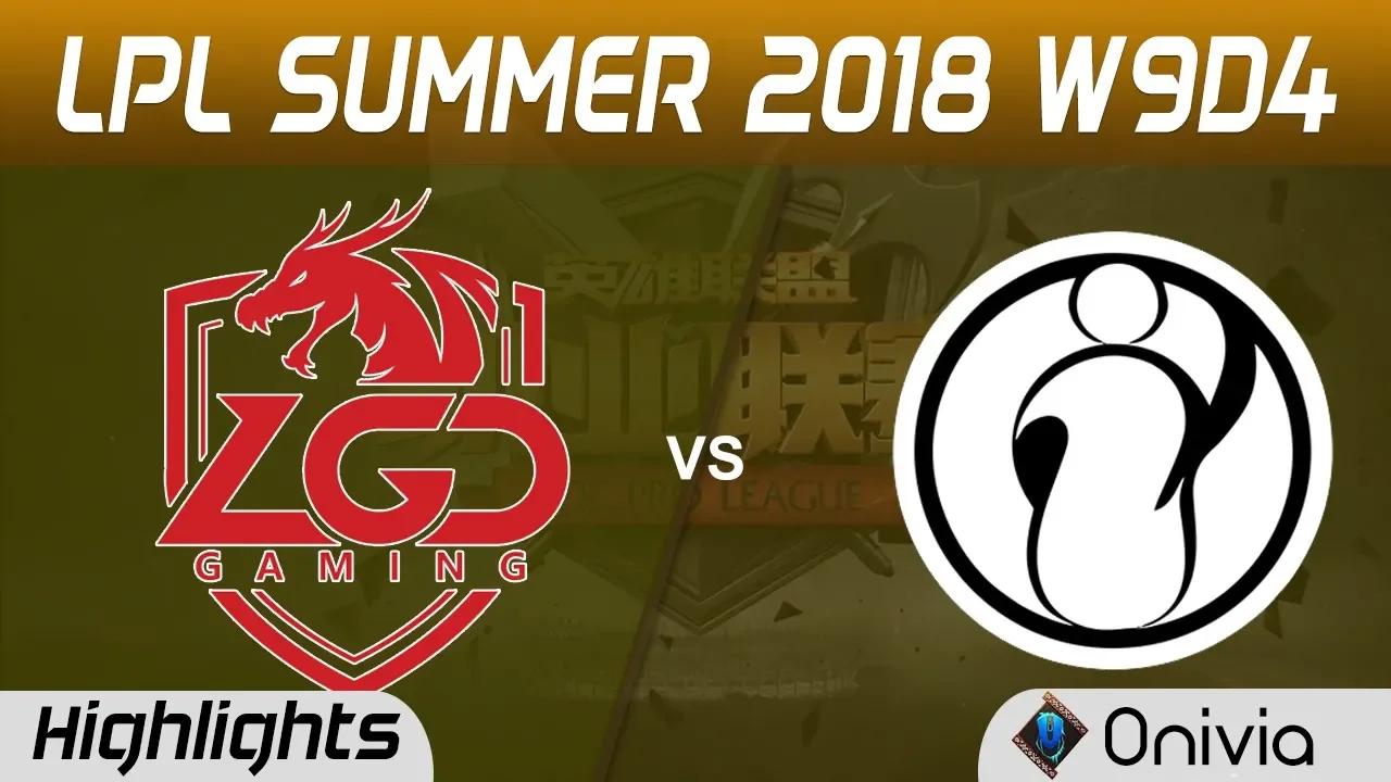 LGD vs IG Highlights Game 1 LPL Summer 2018 W9D4 LGD Gaming vs Invictus Gaming by Onivia thumbnail