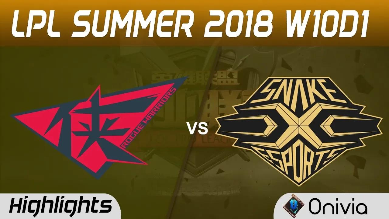 RW vs SS Highlights Game 3 LPL Summer 2018 W10D1 Rouge Warriors vs Snake by Onivia thumbnail