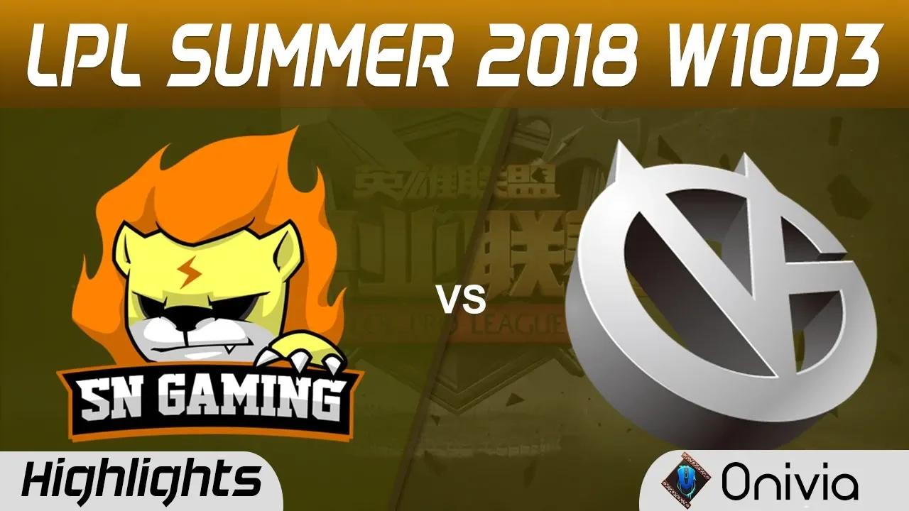 SNG vs VG Highlights Game 2 LPL Summer 2018 W10D3 Suning Gaming vs Vici Gaming by Onivia thumbnail