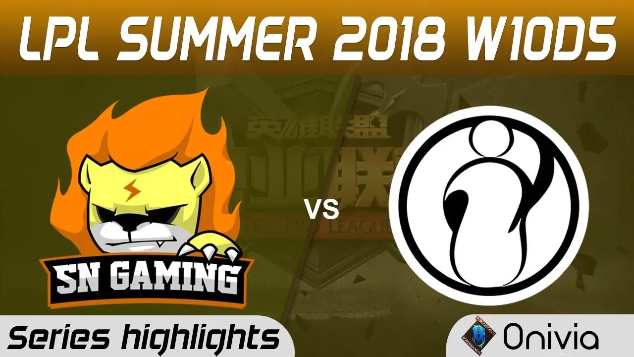 SNG vs IG Highlights Game 1 LPL Summer 2018 W10D5 Suning Gaming vs Invictus Gaming by Onivia thumbnail